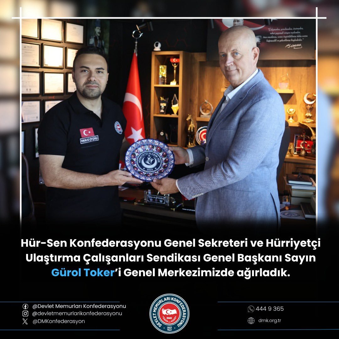 HÜR-SEN GENEL SEKRETERİ GÜROL TOKER’DEN GENEL MERKEZİMİZE ZİYARET